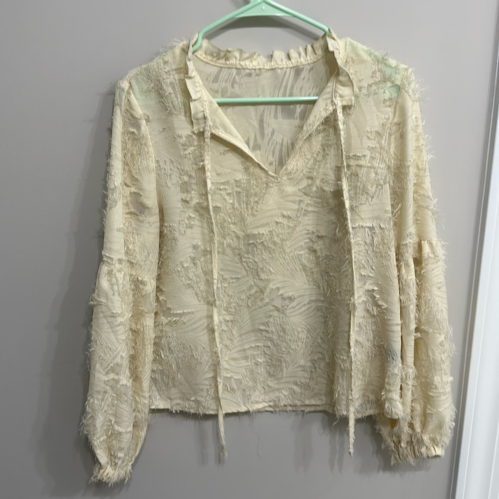 SHEIN Cream Jacquard style long sleeve.